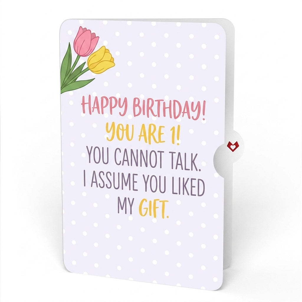 Timeless Tulips 1st Birthday Pop-Up Card and Cannot Talk Sentiment Set