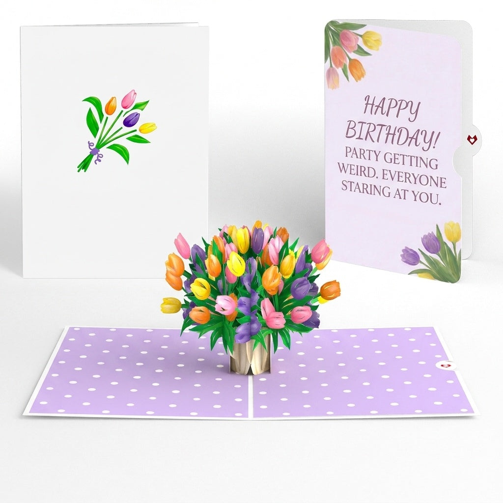 Timeless Tulips Birthday Pop-Up Card and Floral Everyone Staring Sentiment Set