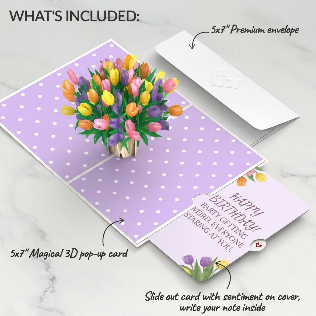 Timeless Tulips Birthday Pop-Up Card and Floral Everyone Staring Sentiment Set