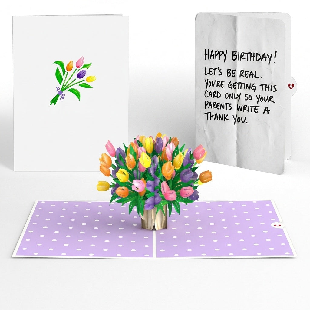 Timeless Tulips Birthday Pop-Up Card and Be Real Sentiment Set