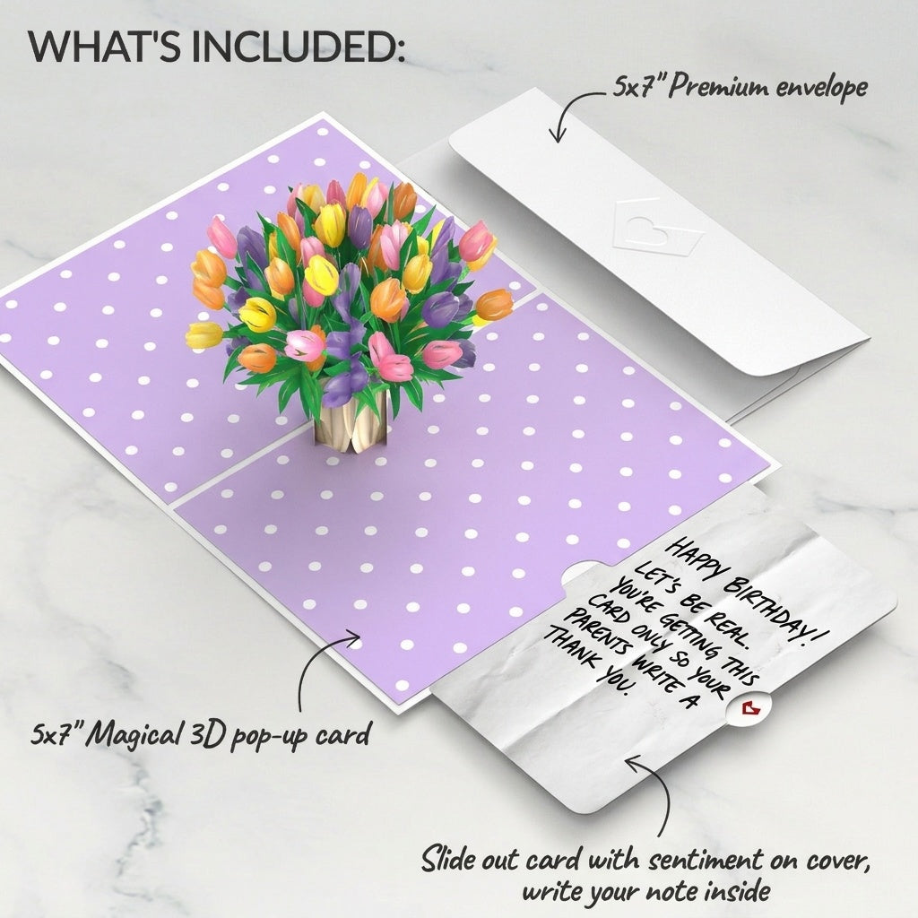 Timeless Tulips Birthday Pop-Up Card and Be Real Sentiment Set