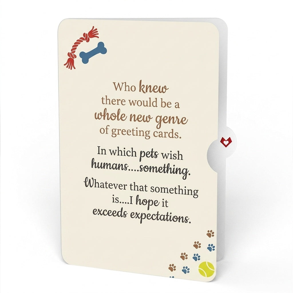 Playful Dog Birthday Pop-Up Card and Pets Wish Humans Sentiment Set