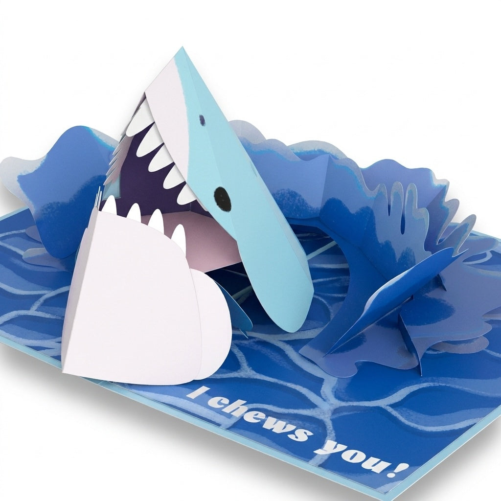 I Chews You Shark Encouragement Pop-Up Card and Unique You Sentiment Set