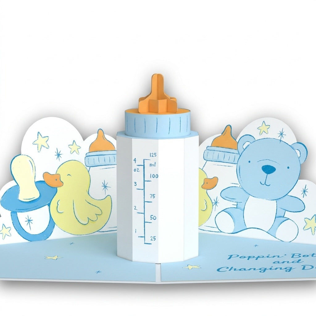 Poppin' Bottles and Changing Diapers New Baby Pregnancy Pop-Up Card and Sentiment Set