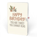 Happy 3rd Birthday Stegosaurus Pop-Up Card and Dinosaur Cannot Read Sentiment Set