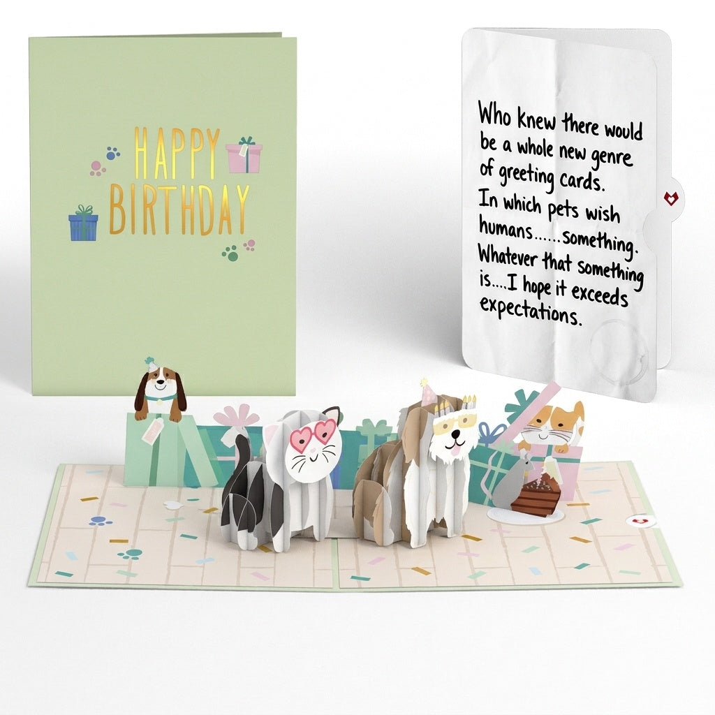 Birthday Cats and Dogs Pop-Up Card and Sentiment Set