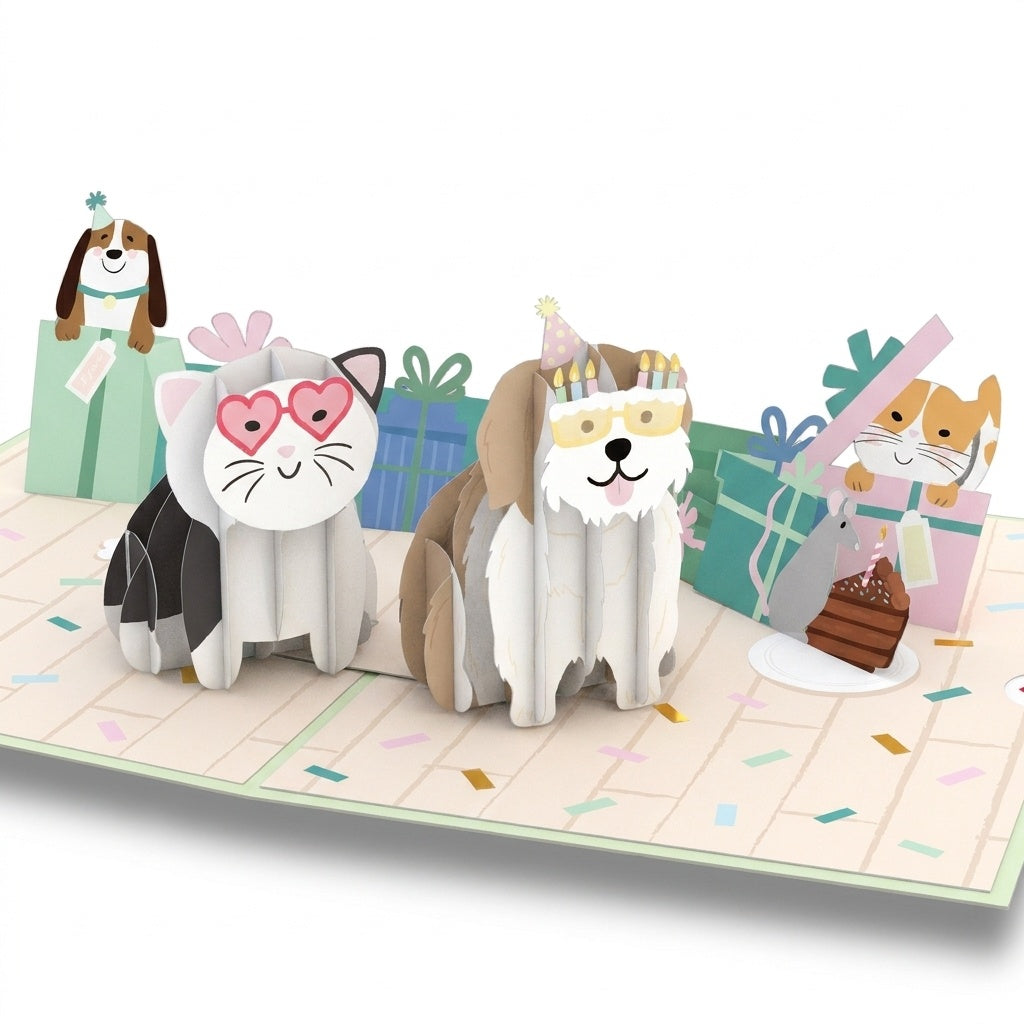 Birthday Cats and Dogs Pop-Up Card and Sentiment Set