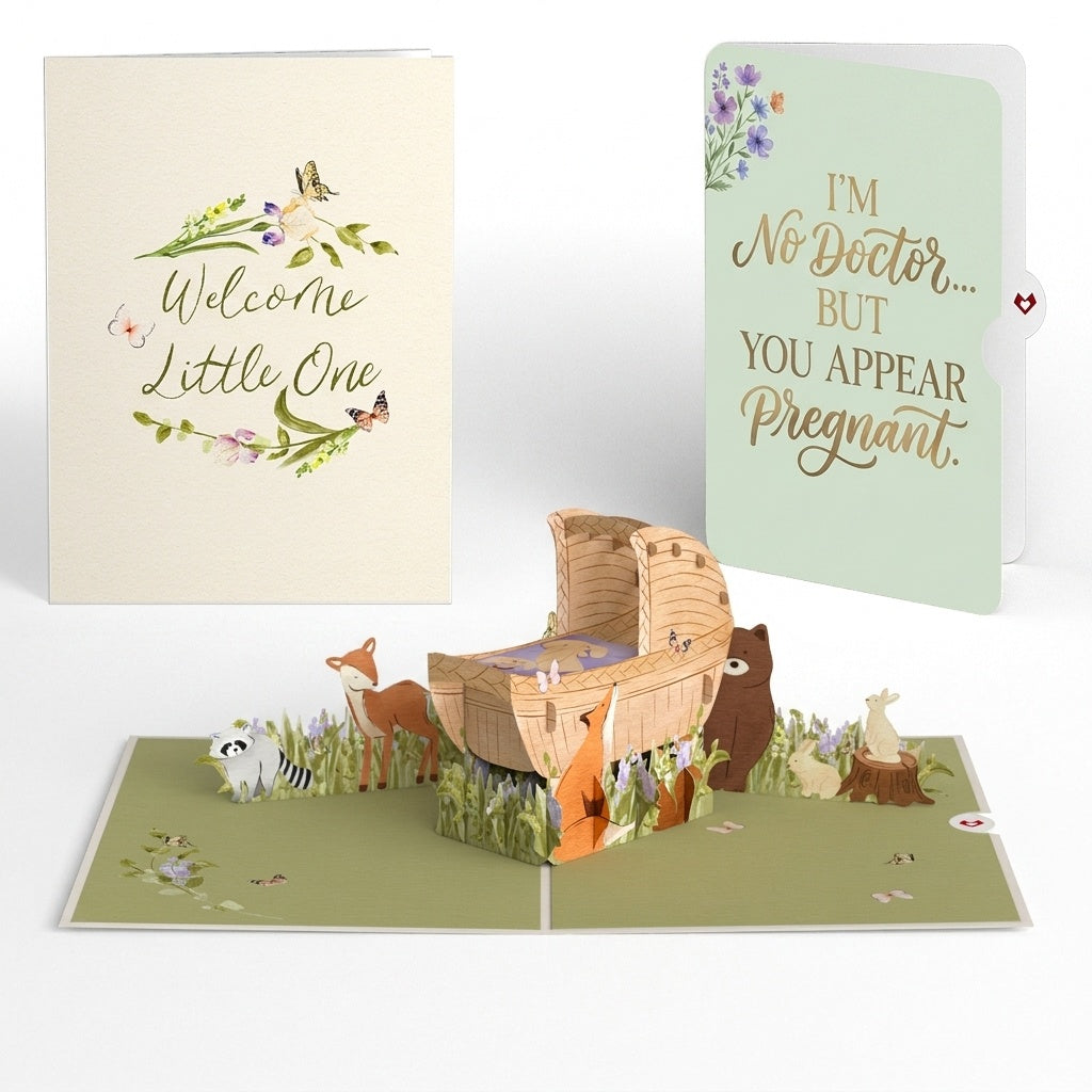 Welcome Little One New Baby Pregnancy Pop-Up Card and Sentiment Set
