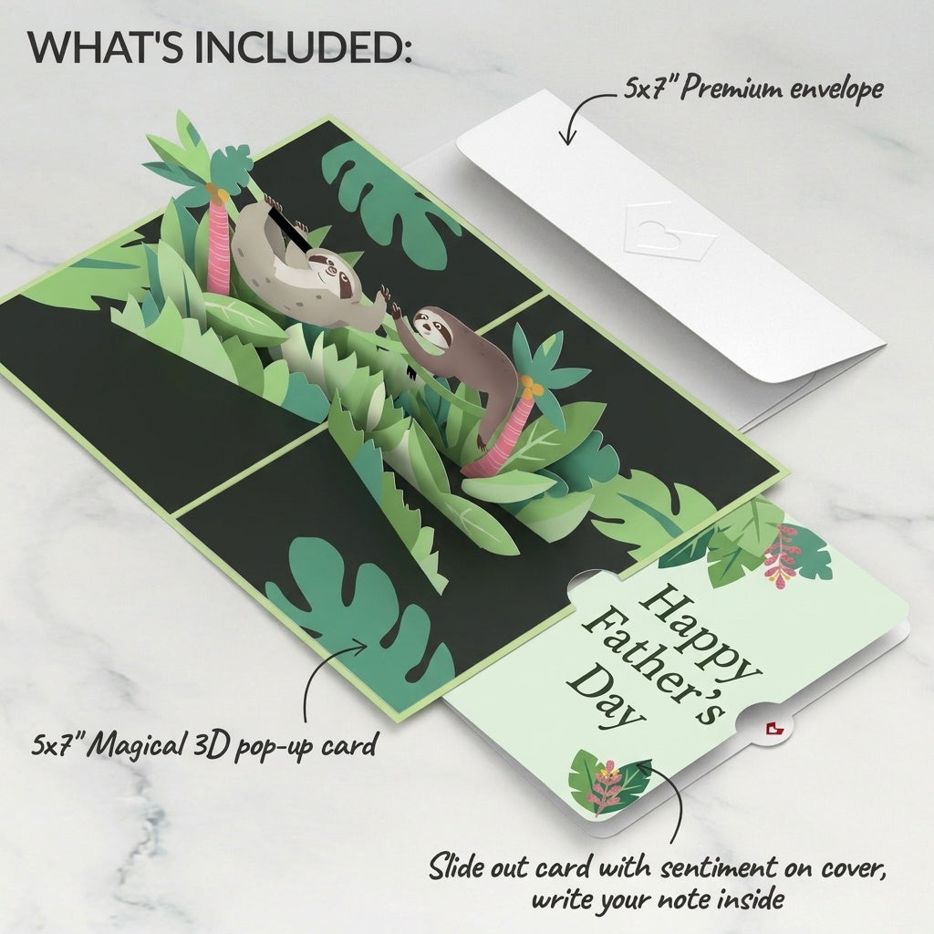 Tree Top Sloths Father's Day Pop-Up Card and Sentiment Set