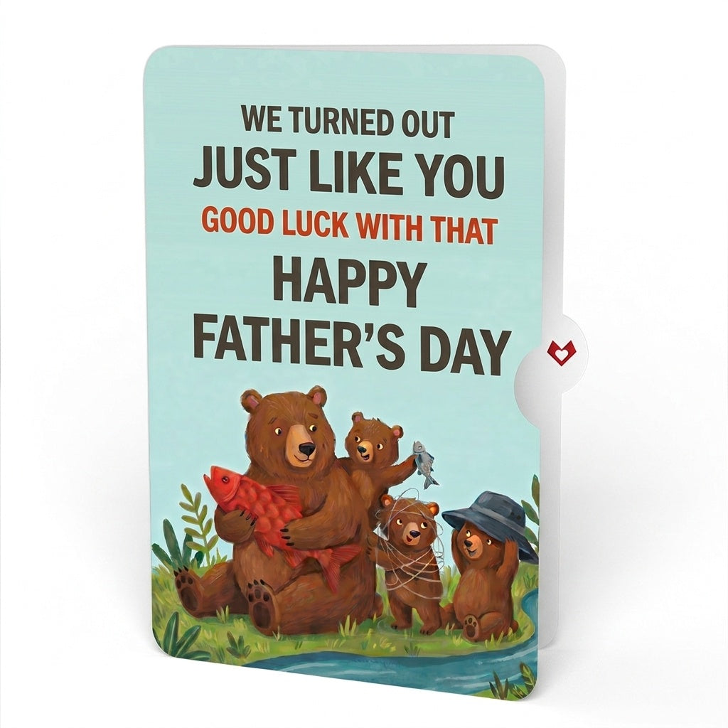 Father's Day Fishing Bear Pop-Up Card and Bear Cubs Sentiment Set
