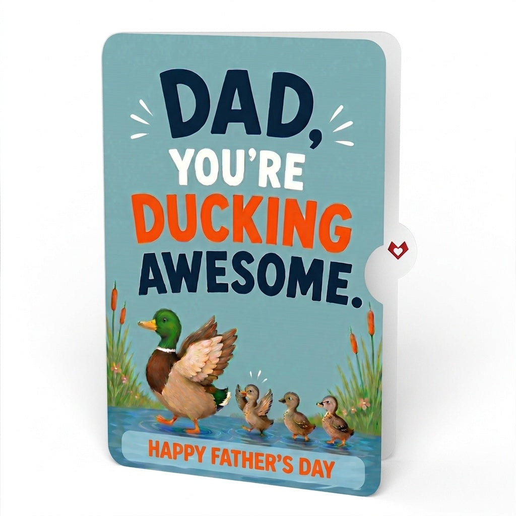 Pondside Mallard Ducks Father's Day Pop-Up Card and Sentiment Set for Dad