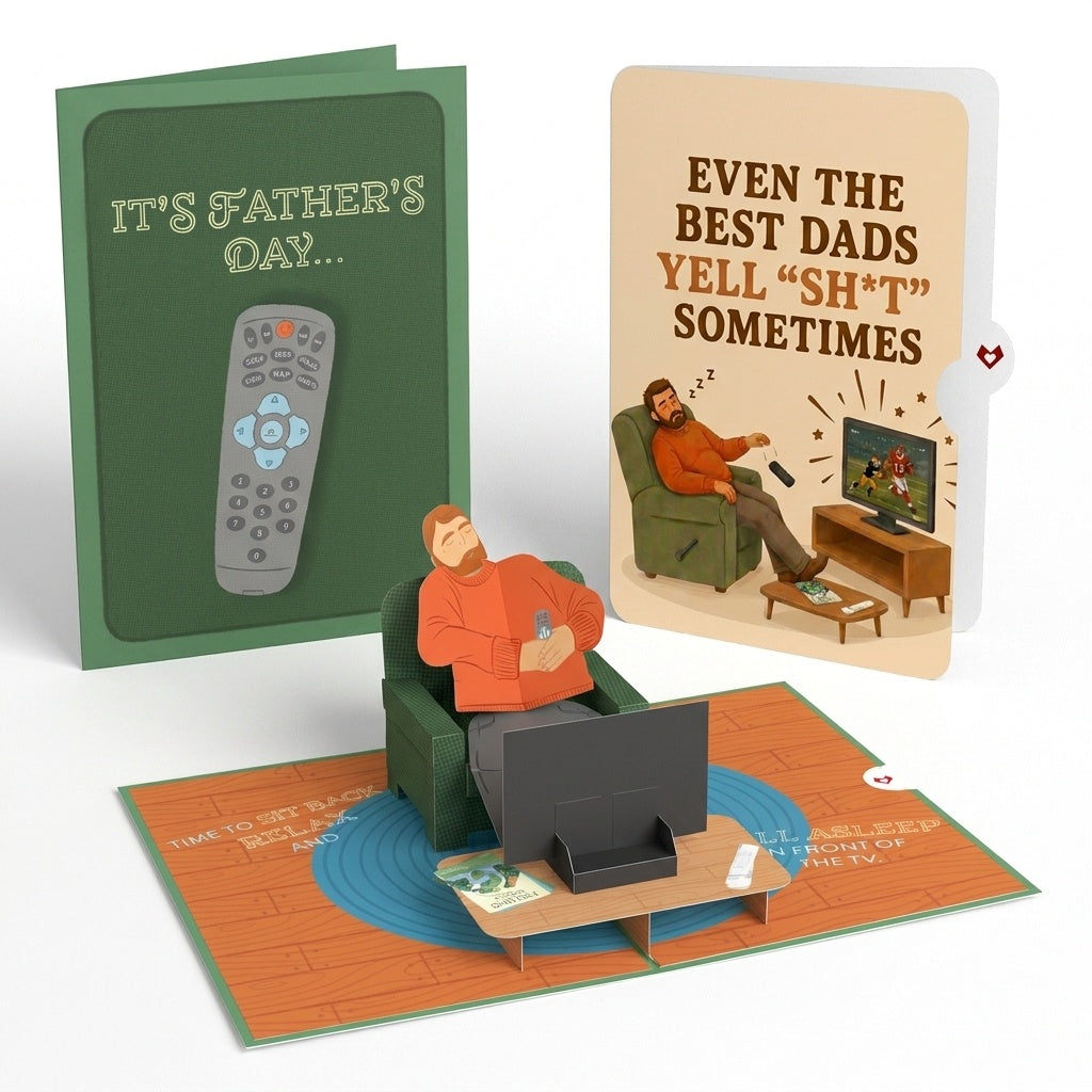 Sit Back & Relax Father's Day Pop-Up Card and Napping Dad Sentiment Set