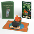 Sit Back & Relax Father's Day Pop-Up Card and Resting Eyes Sentiment Set for Dad