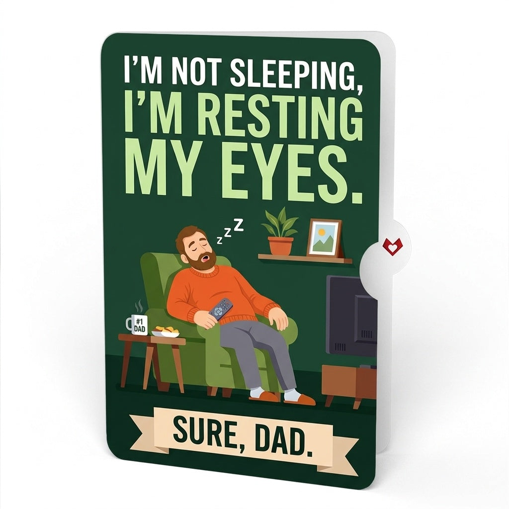 Sit Back & Relax Father's Day Pop-Up Card and Resting Eyes Sentiment Set for Dad