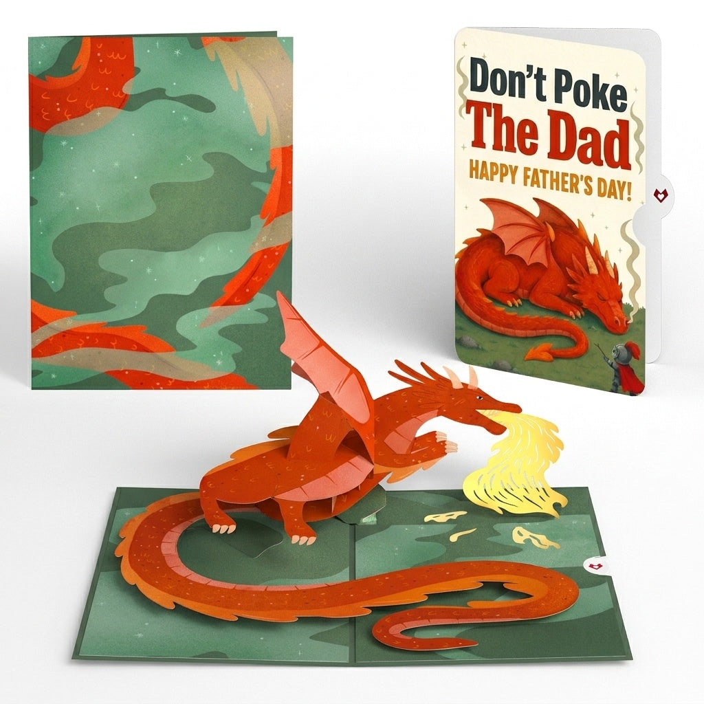 Fire-Breathing Dragon Father's Day Pop-Up Card and Sentiment Set for Dad