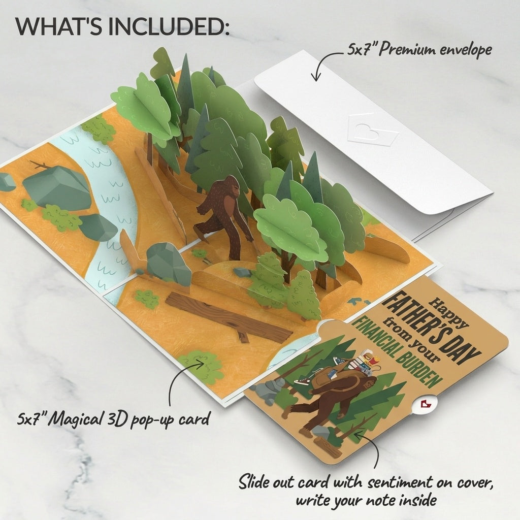 Bigfoot Legend Father's Day Pop-up Card and Sentiment Set for Dad