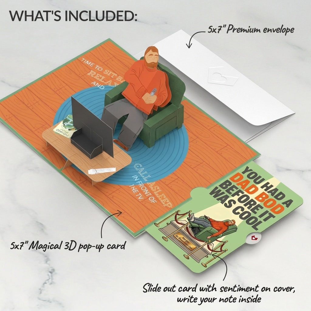 Sit Back & Relax Father's Day Pop-Up Card and Dad Bod Sentiment Set