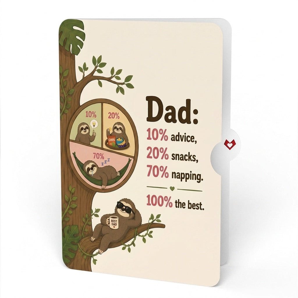 Tree Top Sloths Father's Day Pop-Up Card and Sentiment Set for Dad