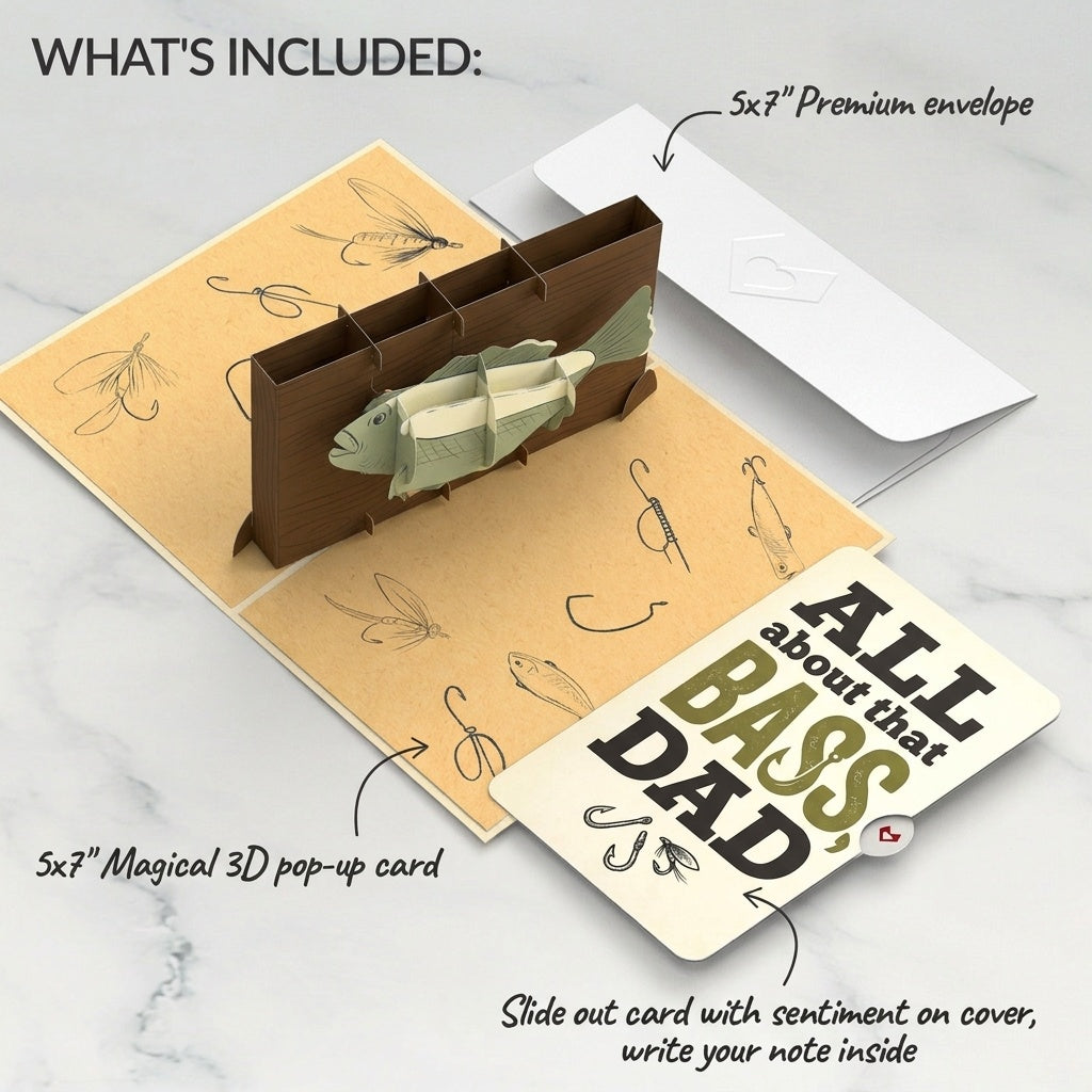 Largemouth Bass Father's Day Pop-Up Card and That Bass Sentiment Set for Dad