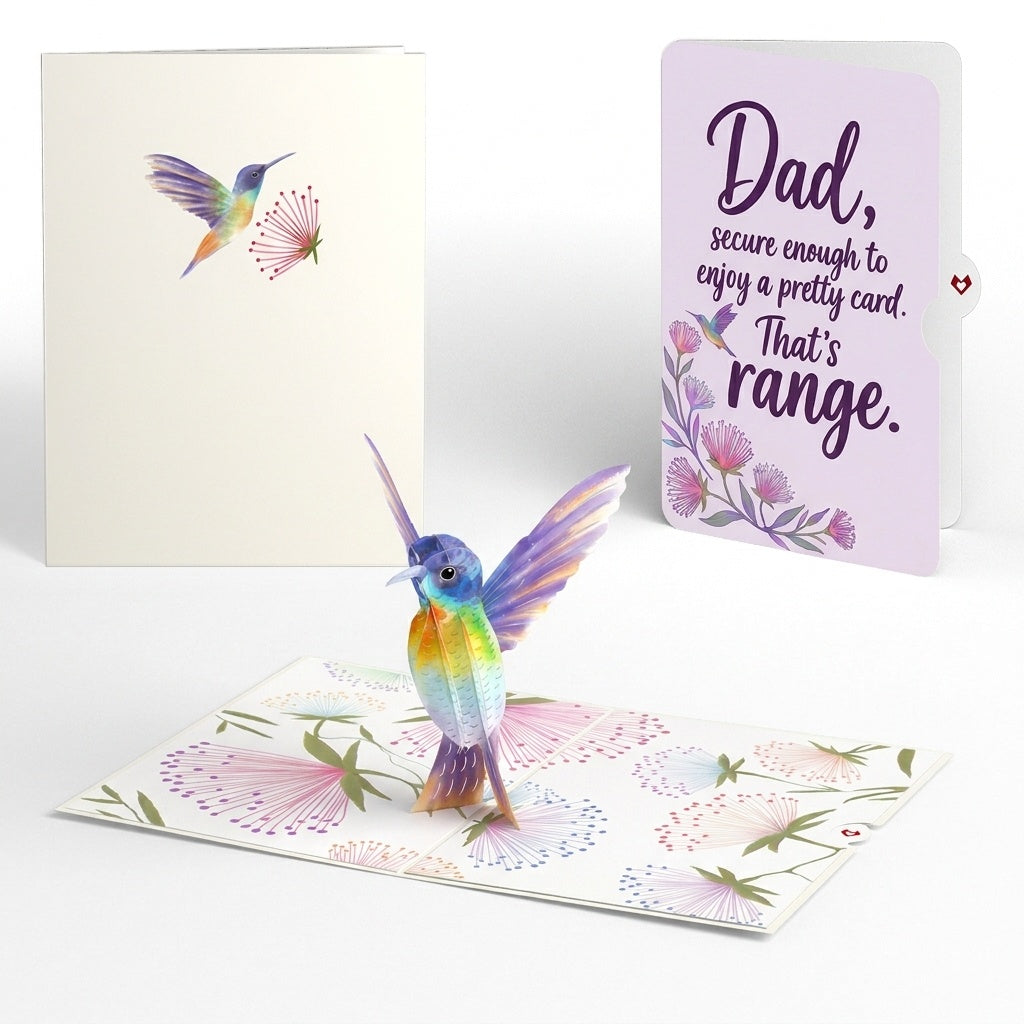 Vibrant Hummingbird Father's Day Pop-Up Card and That's Range Sentiment Set for Dad