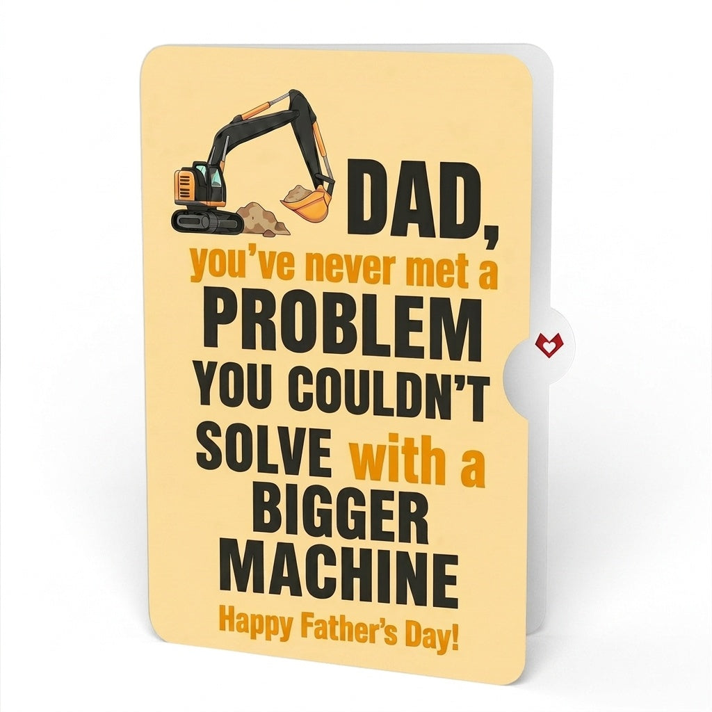 Excavator Father's Day Pop-Up Card and Sentiment Set for Dad