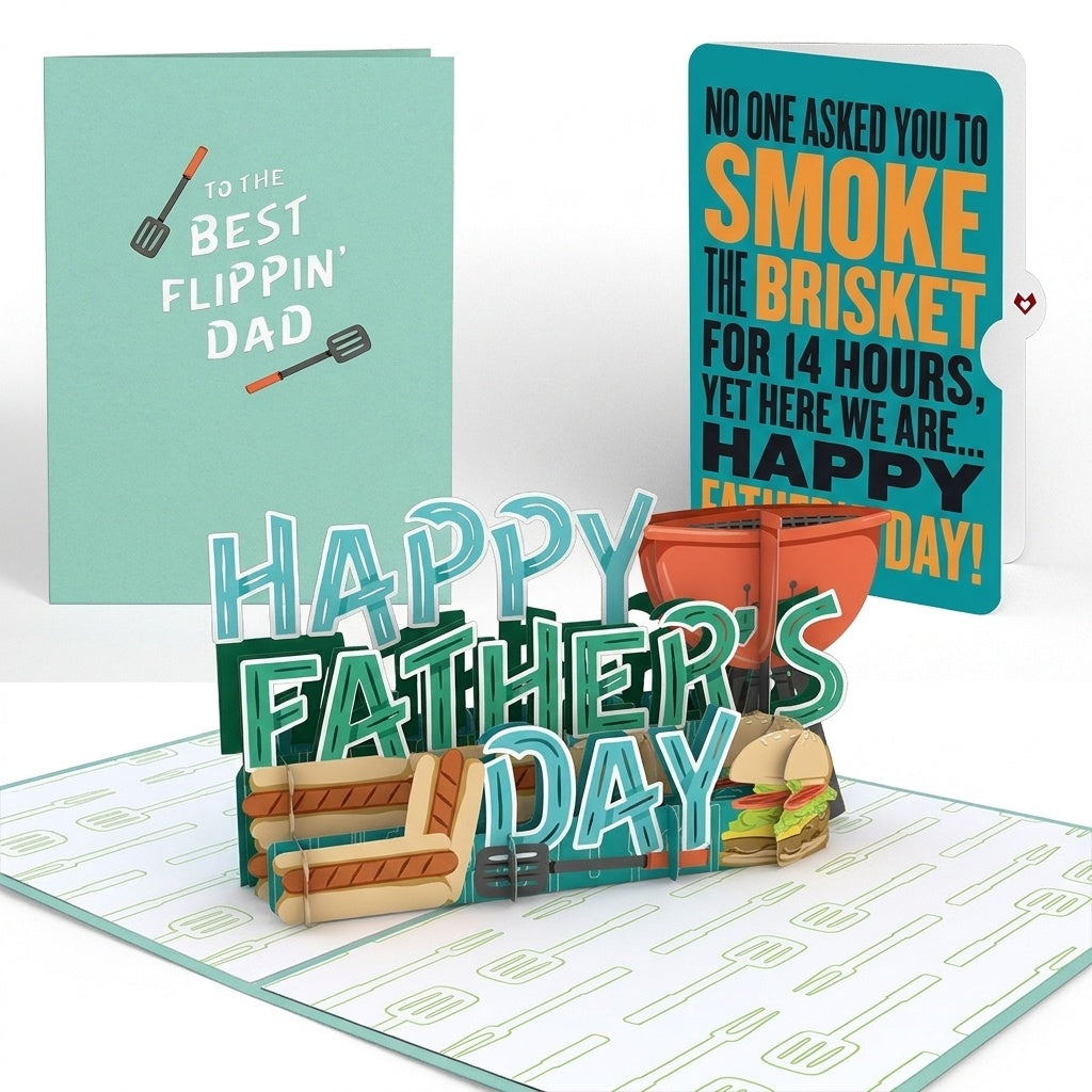 Best Flippin' Dad Father's Day Pop-Up Card and Smoked Brisket Sentiment Set for Dad