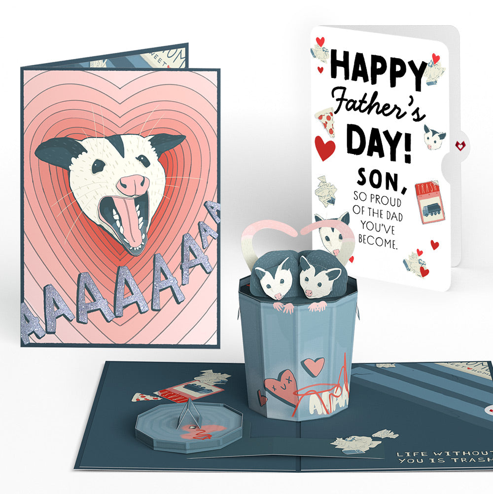Life Without You Is Trash Possums Father's Day Pop-Up Card and Sentiment Set for Son