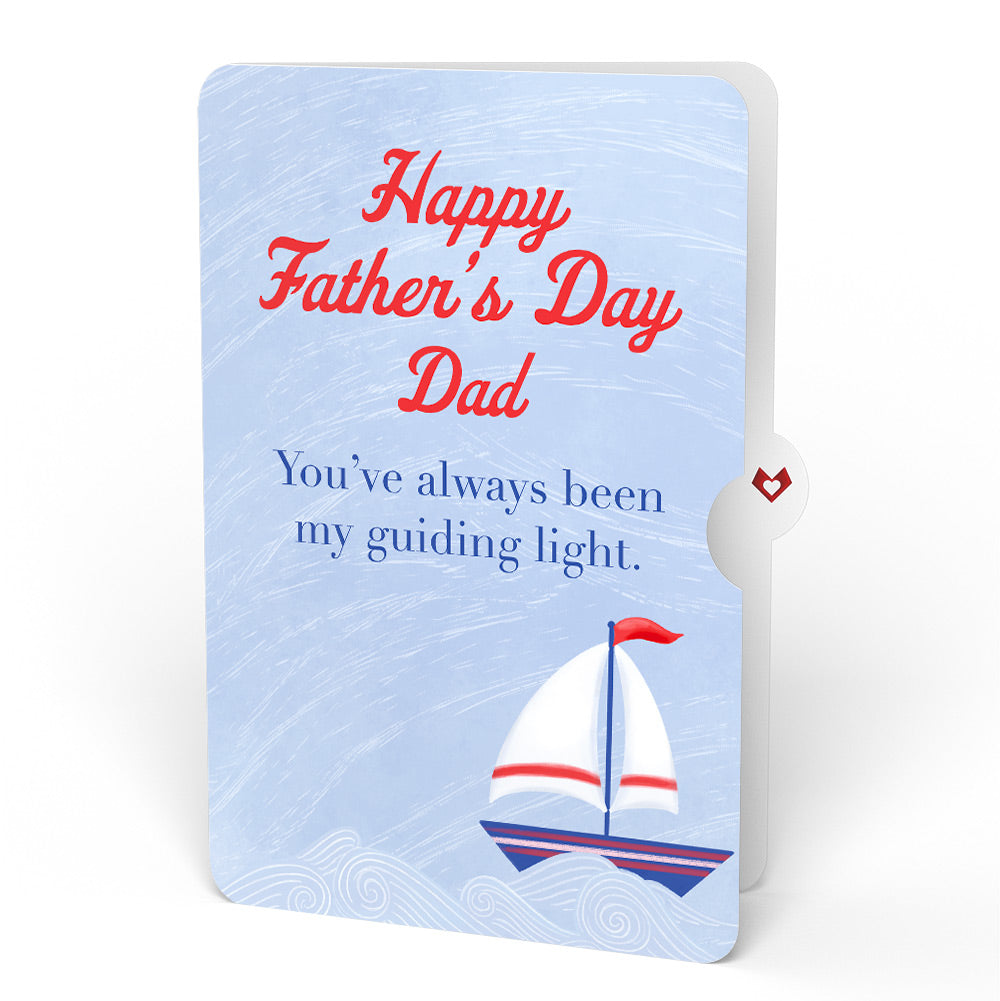 Light of My Life Father's Day Light-Up Pop-Up Card and Sailing Boat Guiding Light Sentiment Set for Dad