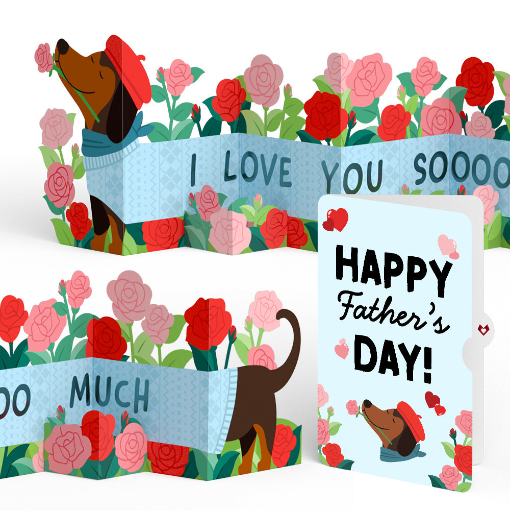Love You So Much Dog Father's Day Loooooong Card™ (Expands to 2 feet) and Sentiment Set