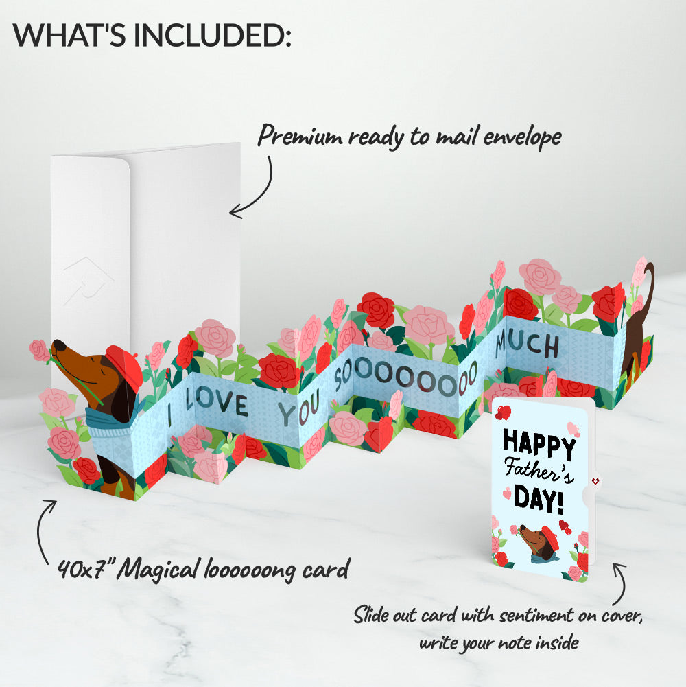 Love You So Much Dog Father's Day Loooooong Card™ (Expands to 2 feet) and Sentiment Set