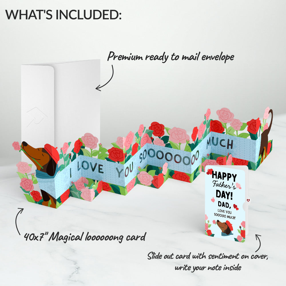 Love You So Much Dog Father's Day Loooooong Card™ (Expands to 2 feet) and Sentiment Set for Dad