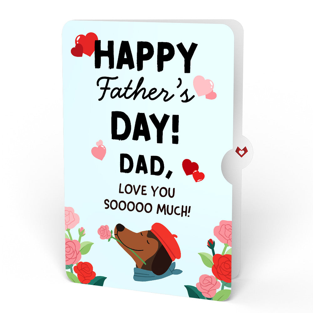 Love You So Much Dog Father's Day Loooooong Card™ (Expands to 2 feet) and Sentiment Set for Dad