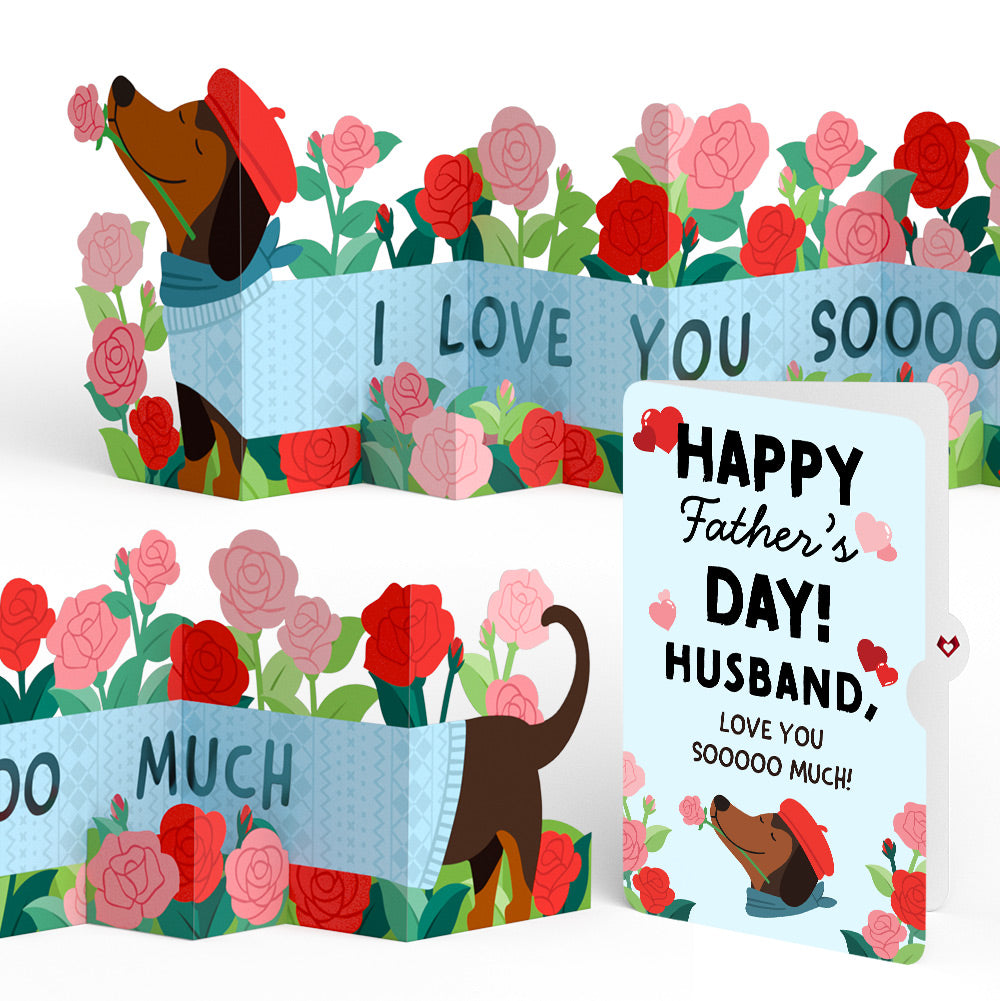 Love You So Much Dog Father's Day Loooooong Card™ (Expands to 2 feet) and Sentiment Set for Husband