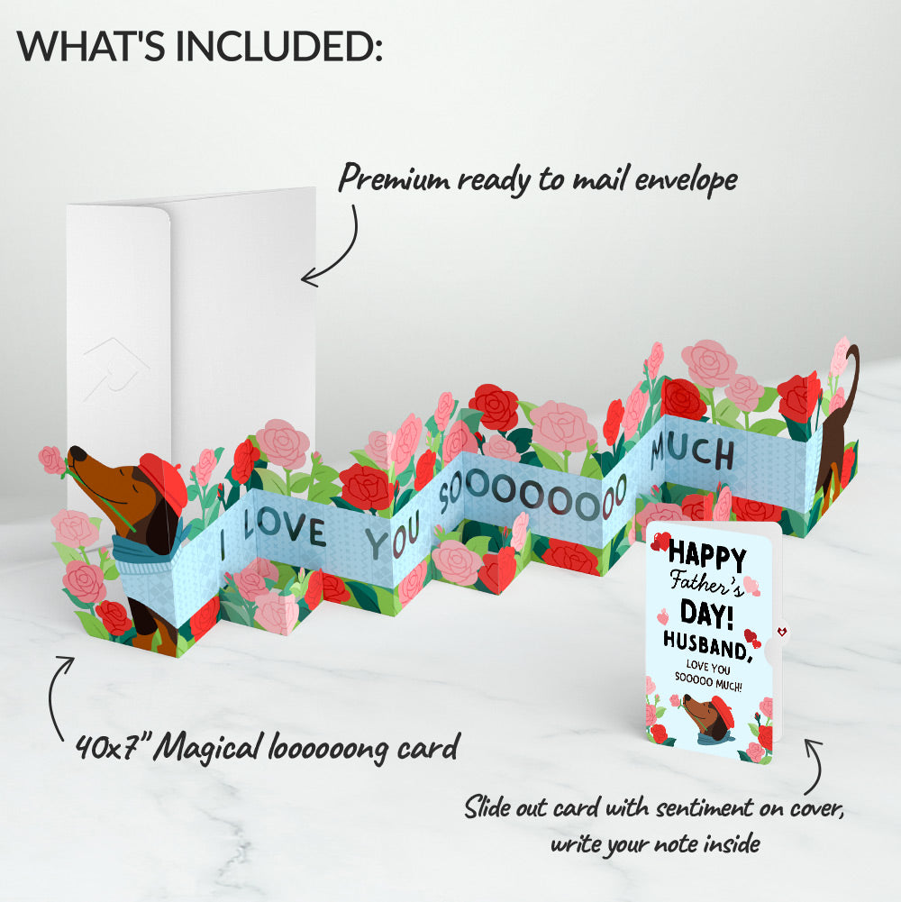 Love You So Much Dog Father's Day Loooooong Card™ (Expands to 2 feet) and Sentiment Set for Husband