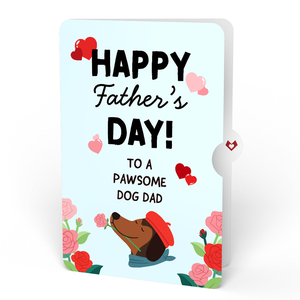 Love You So Much Dog Father's Day Loooooong Card™ (Expands to 2 feet) and Dachshund Pawsome Sentiment Set