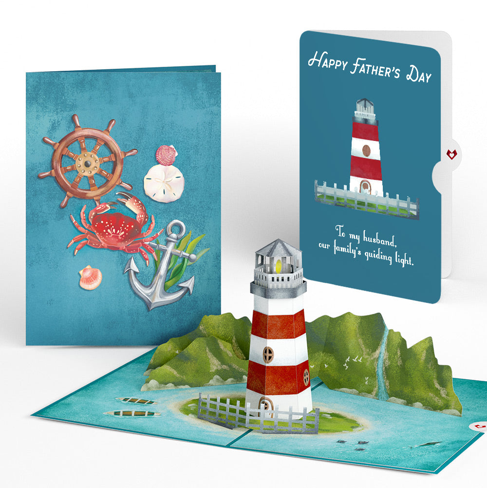 Coastal Lighthouse Father's Day Pop-Up Card and Sentiment Set for Husband