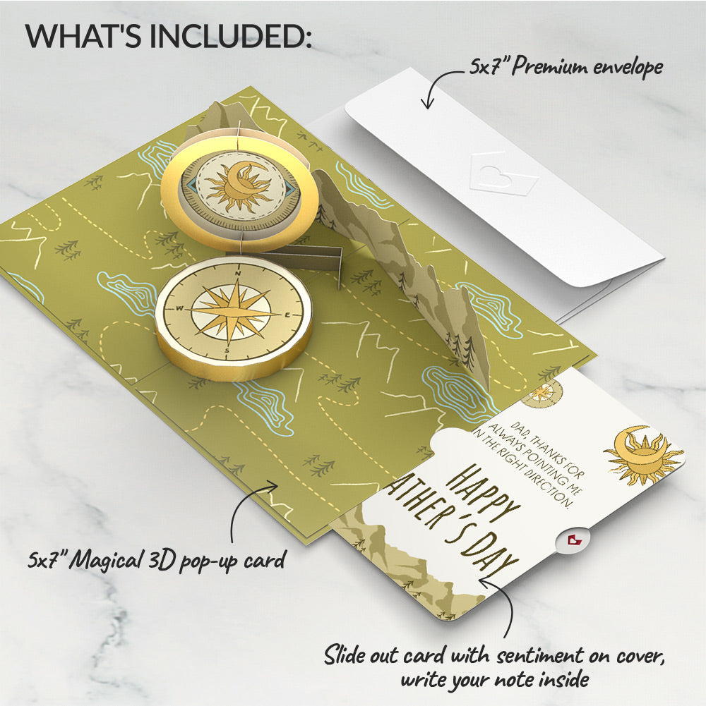 Guiding Compass Father's Day Pop-Up Card and Sentiment Set for Dad