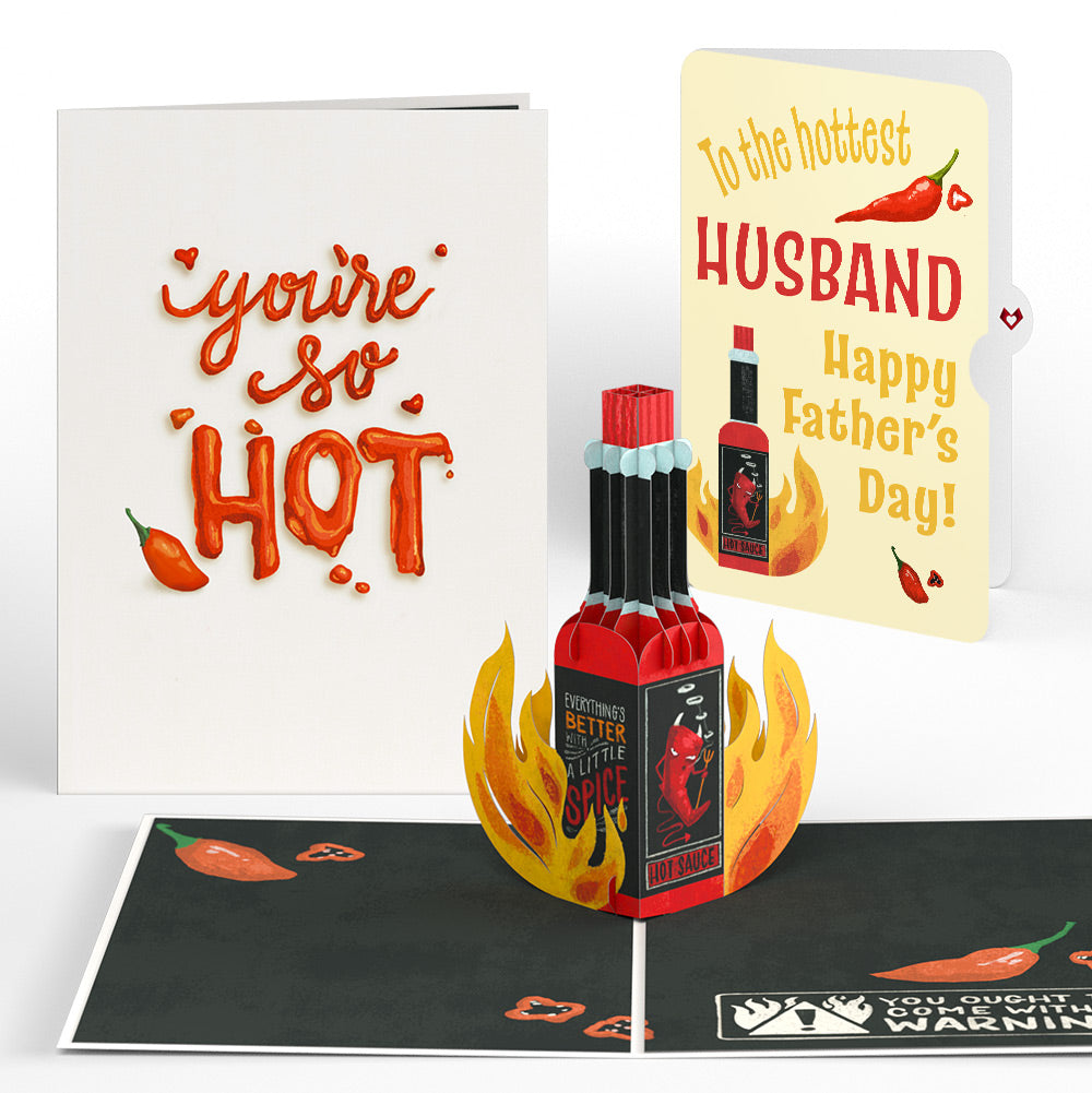 You're So Hot - Hot Sauce Father's Day Pop-Up Card and Sentiment Set for Husband