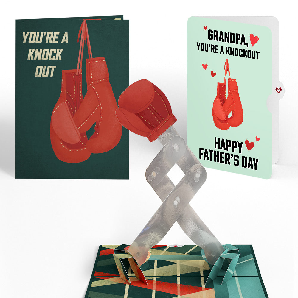 You're a Knock Out Father's Day Pop-Up Card and Sentiment Set for Grandfather