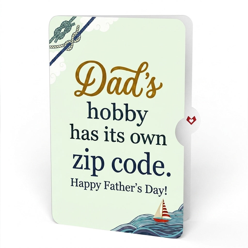 Sailboat on the Horizon Father's Day Pop-Up Card and Hobby Zip Code Sentiment Set for Dad