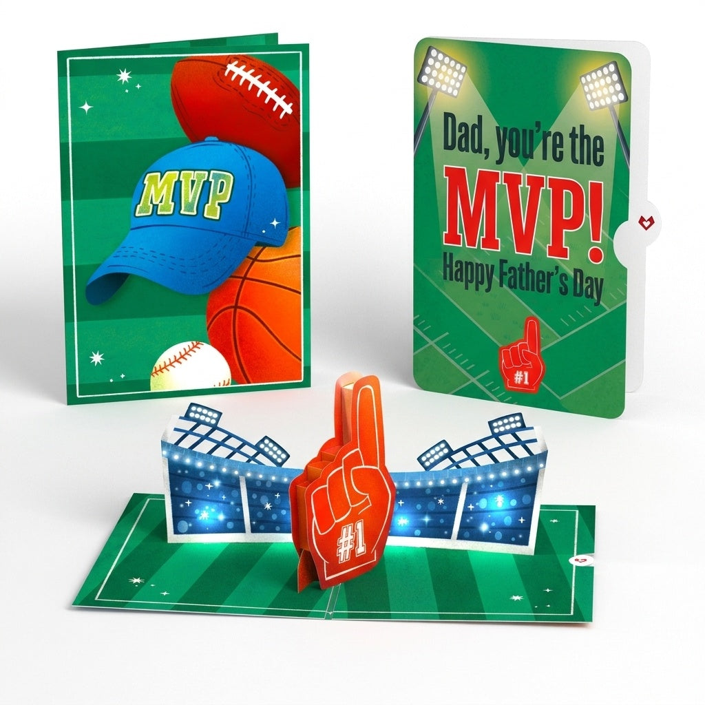 MVP Stadium Father's Day Music and Lights Pop-Up Card and Sentiment Set for Dad
