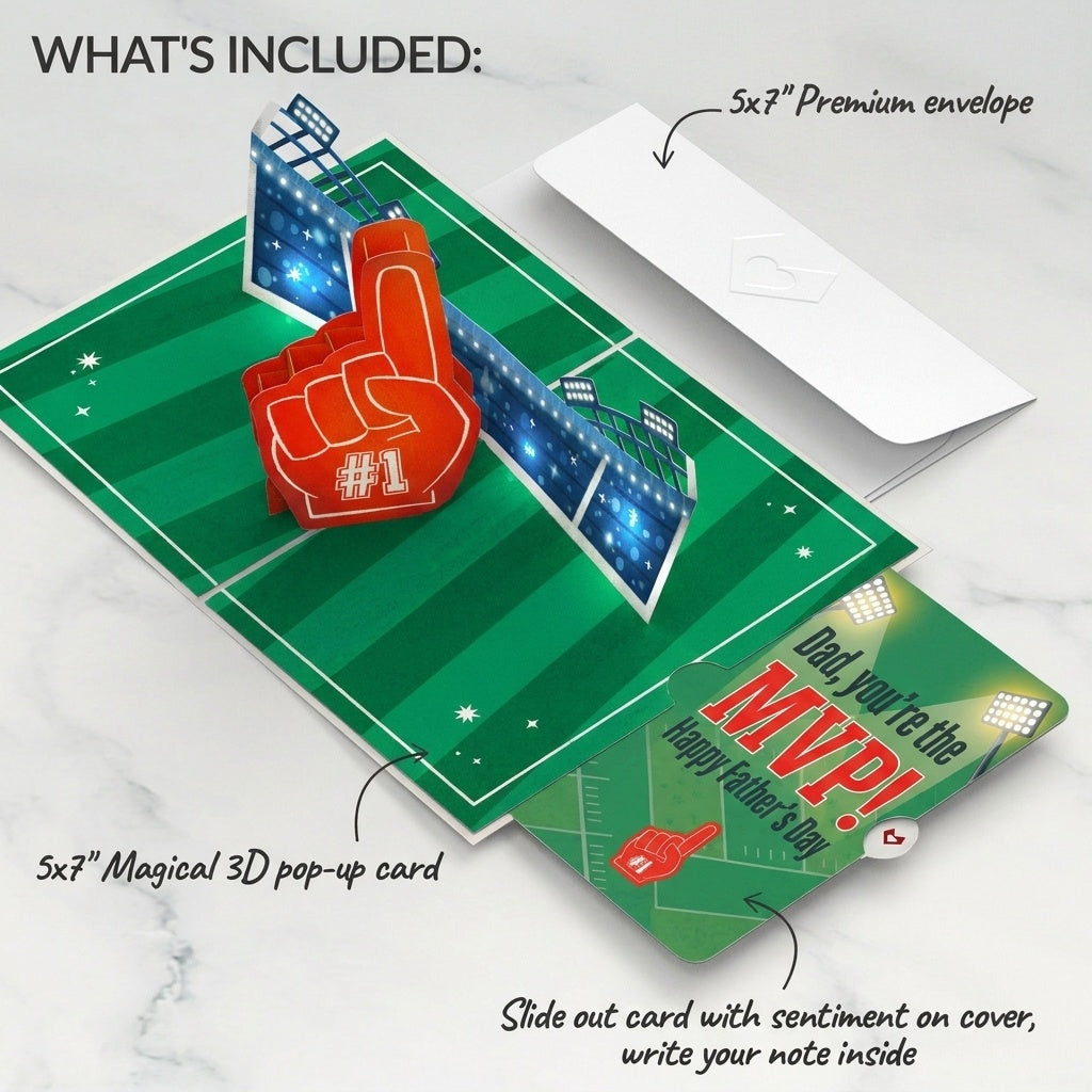 MVP Stadium Father's Day Music and Lights Pop-Up Card and Sentiment Set for Dad