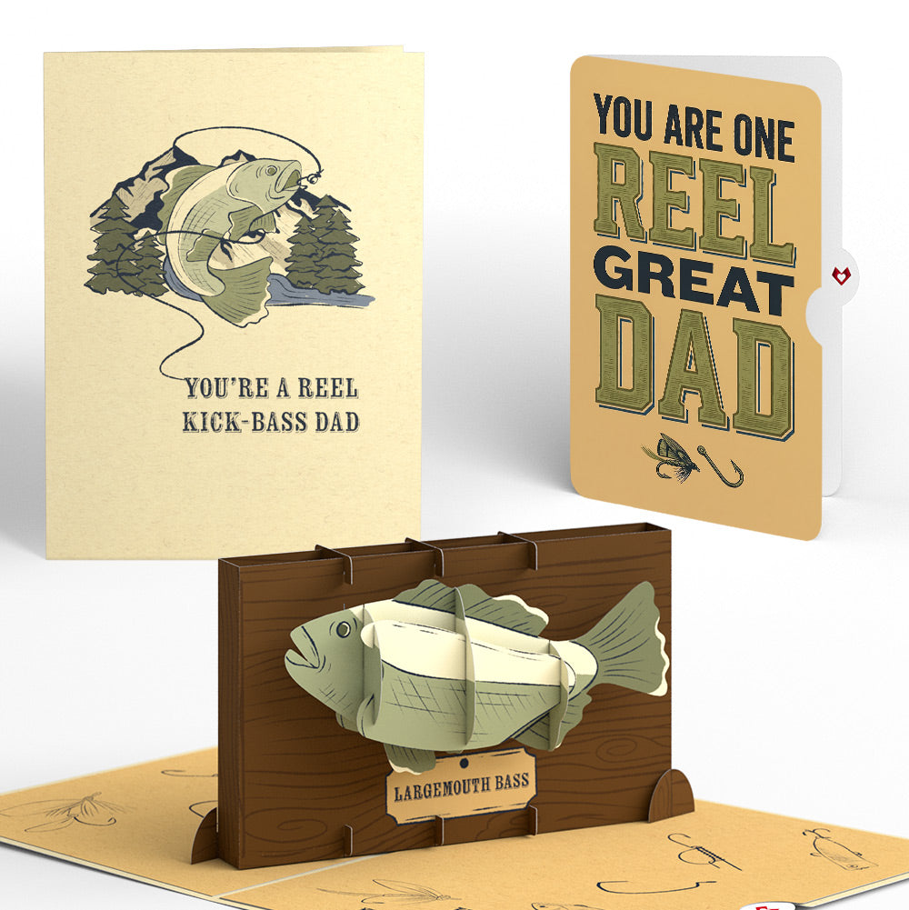 Reel Kick-Bass Dad Father's Day Pop-Up Card and Sentiment Set for Dad