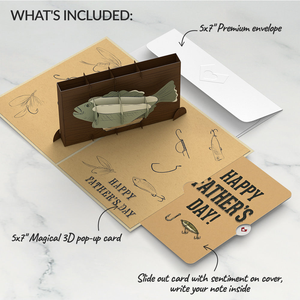 Reel Kick-Bass Dad Father's Day Pop-Up Card and Fishing Lure Sentiment Set