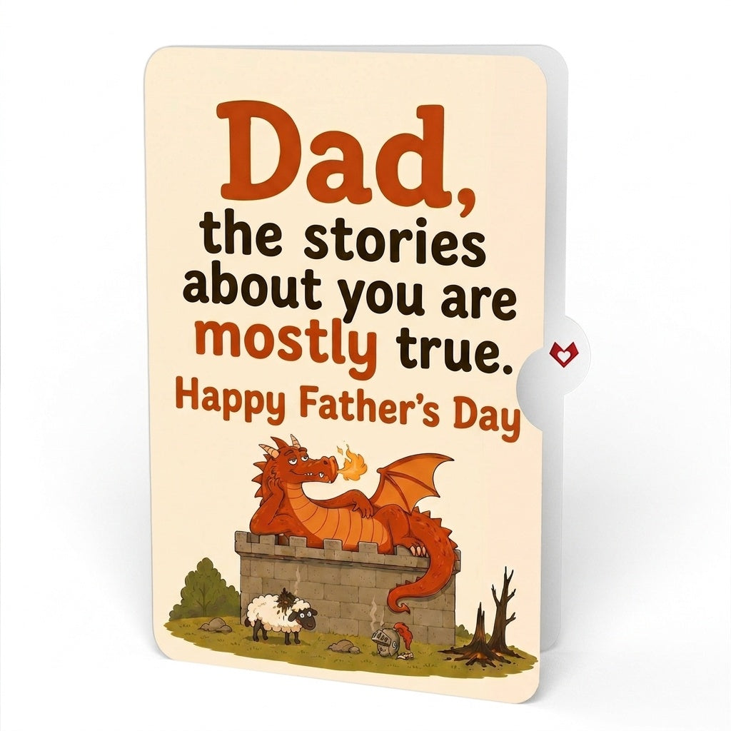 Fire-Breathing Dragon Father's Day Pop-Up Card and True Stories Sentiment Set for Dad