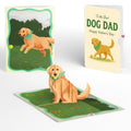 Playful Golden Retriever Father's Day Pop-Up Card and Sentiment Set for Dad