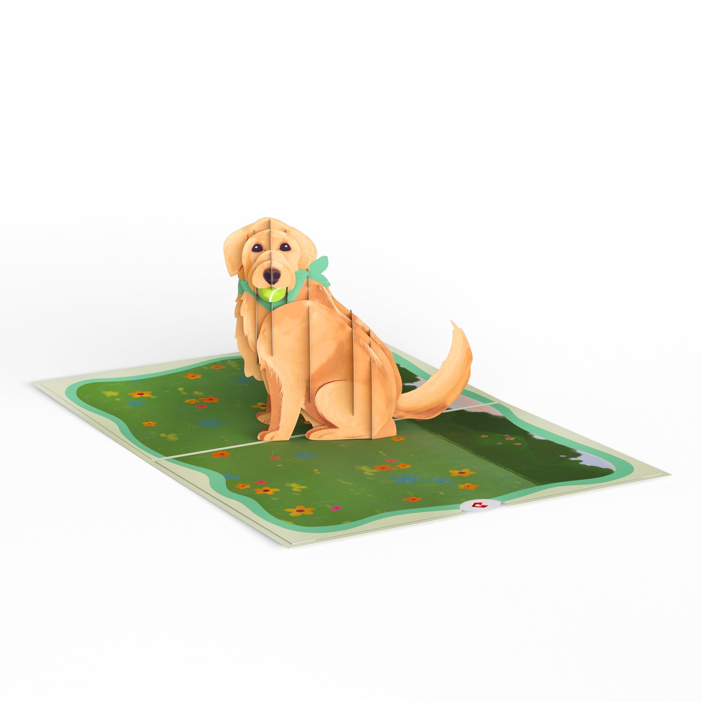 Playful Golden Retriever Father's Day Pop-Up Card and Sentiment Set for Dad
