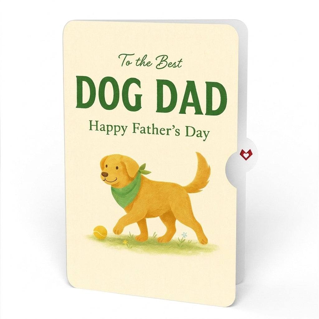 Playful Golden Retriever Father's Day Pop-Up Card and Sentiment Set for Dad