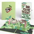 Tree Top Sloths Father's Day Pop-Up Card and Tree Dweller GOAT Sentiment Set for Dad