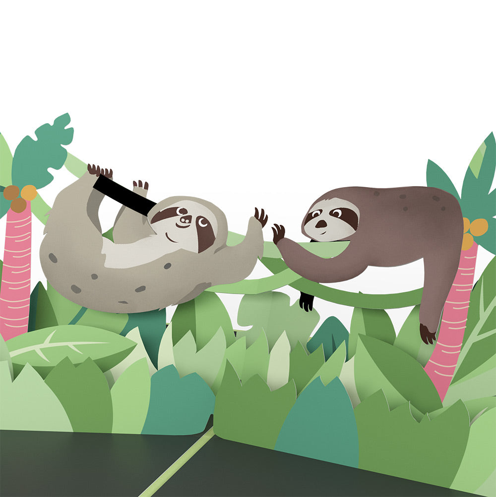 Tree Top Sloths Father's Day Pop-Up Card and Tree Dweller GOAT Sentiment Set for Dad